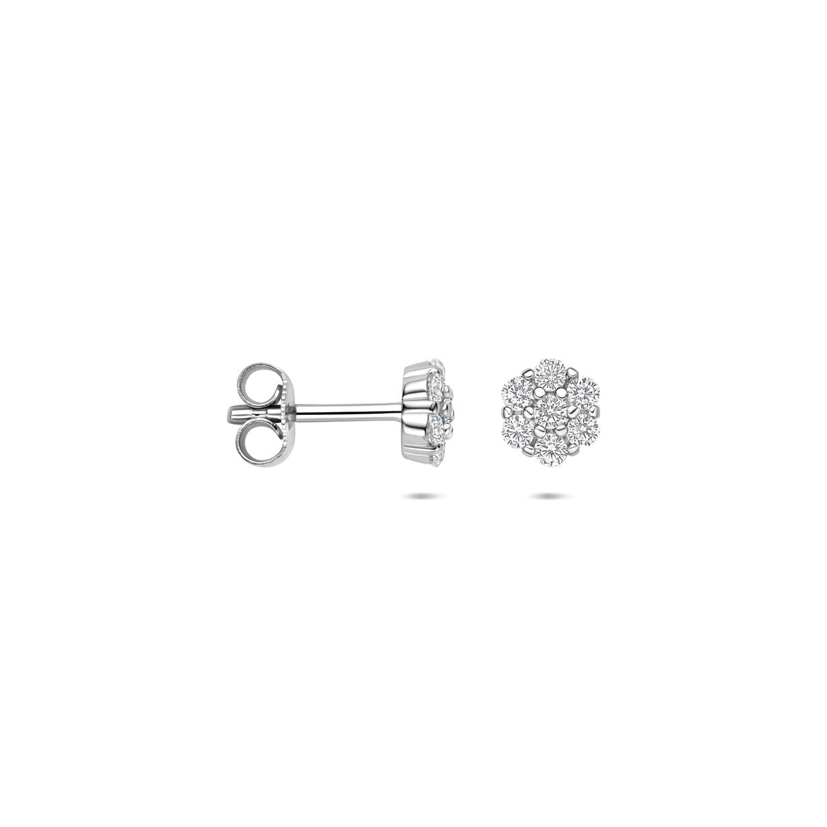 Puces d'oreilles en argent avec zircone – 6 mm