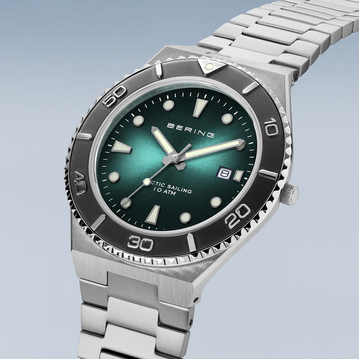 bering heren horloge groene wijzerplaat - 18940-708