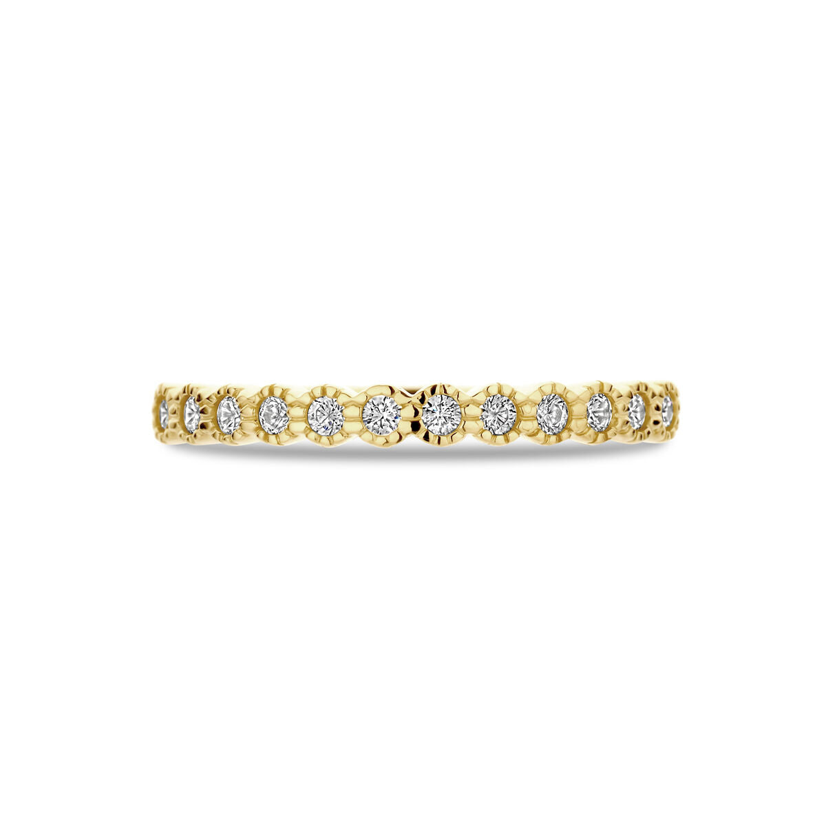 bague zircone 14K or jaune