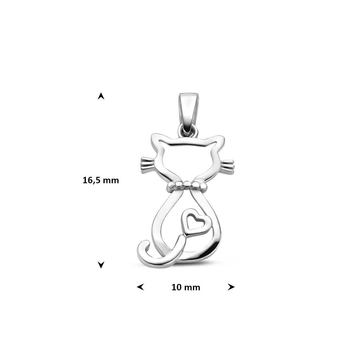 Pendentif pour enfant chat en argent 925 rhodié