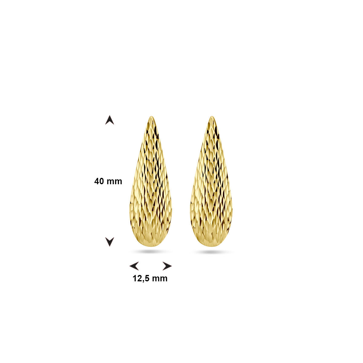 puces d'oreilles goutte 1 micron argent plaqué or (jaune)