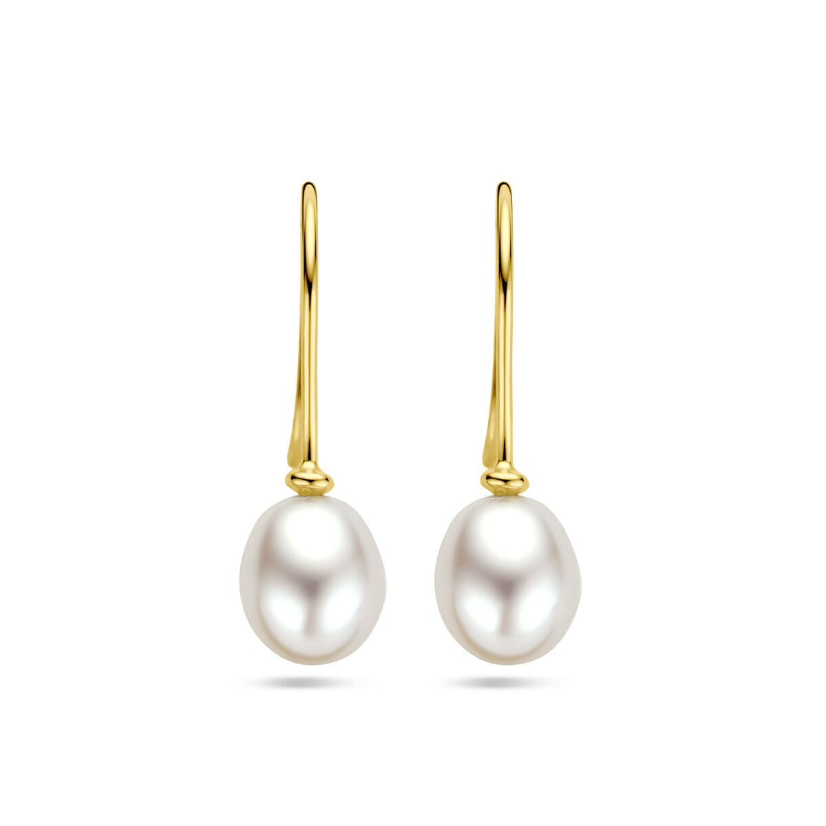 boucles d'oreilles perle crochet français 14K or jaune