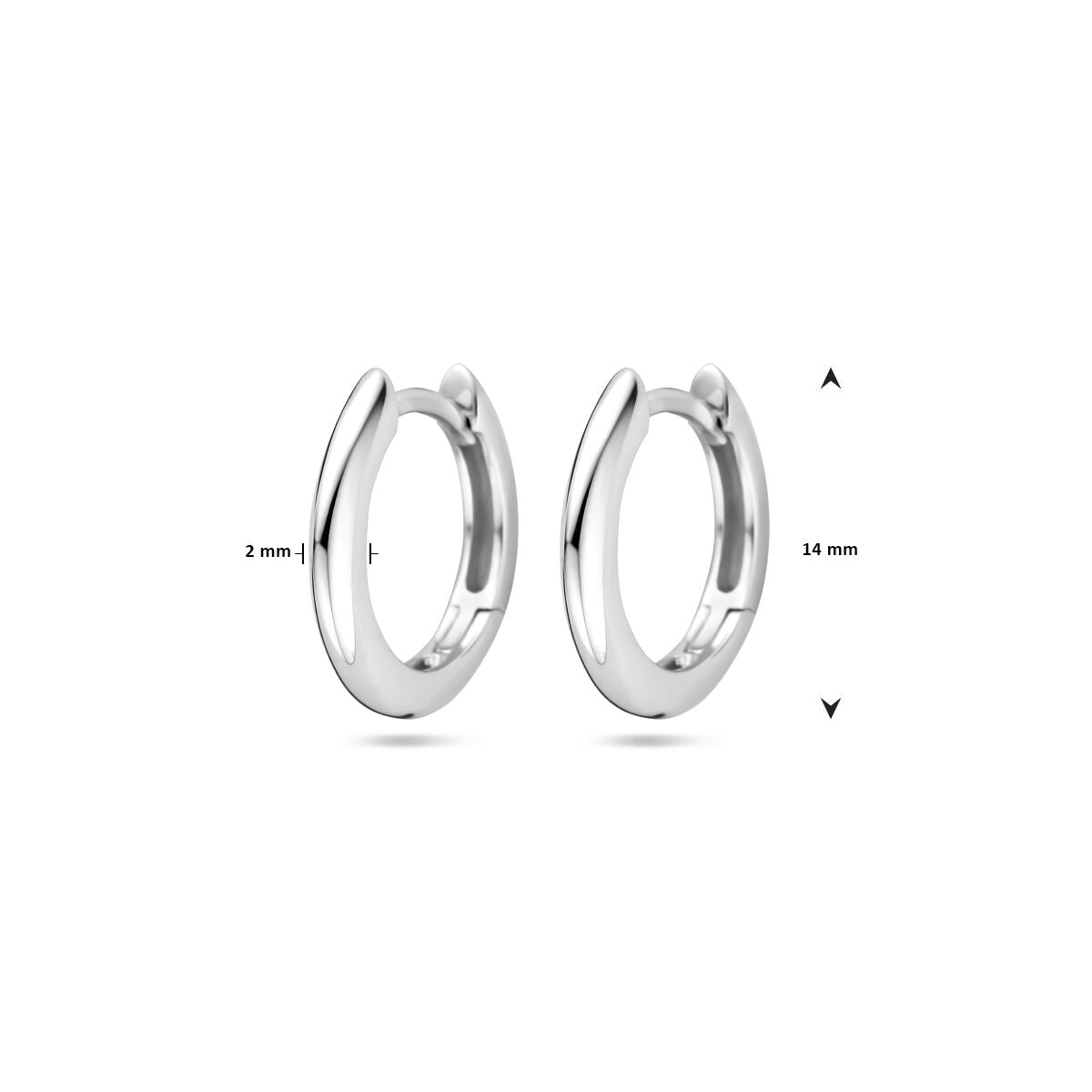 créoles 2,0 mm argent rhodié