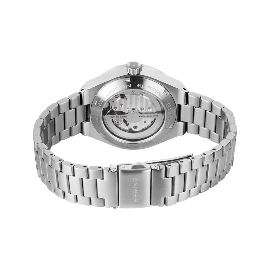 bering dames horloge blauwe wijzerplaat - 19435-Charity