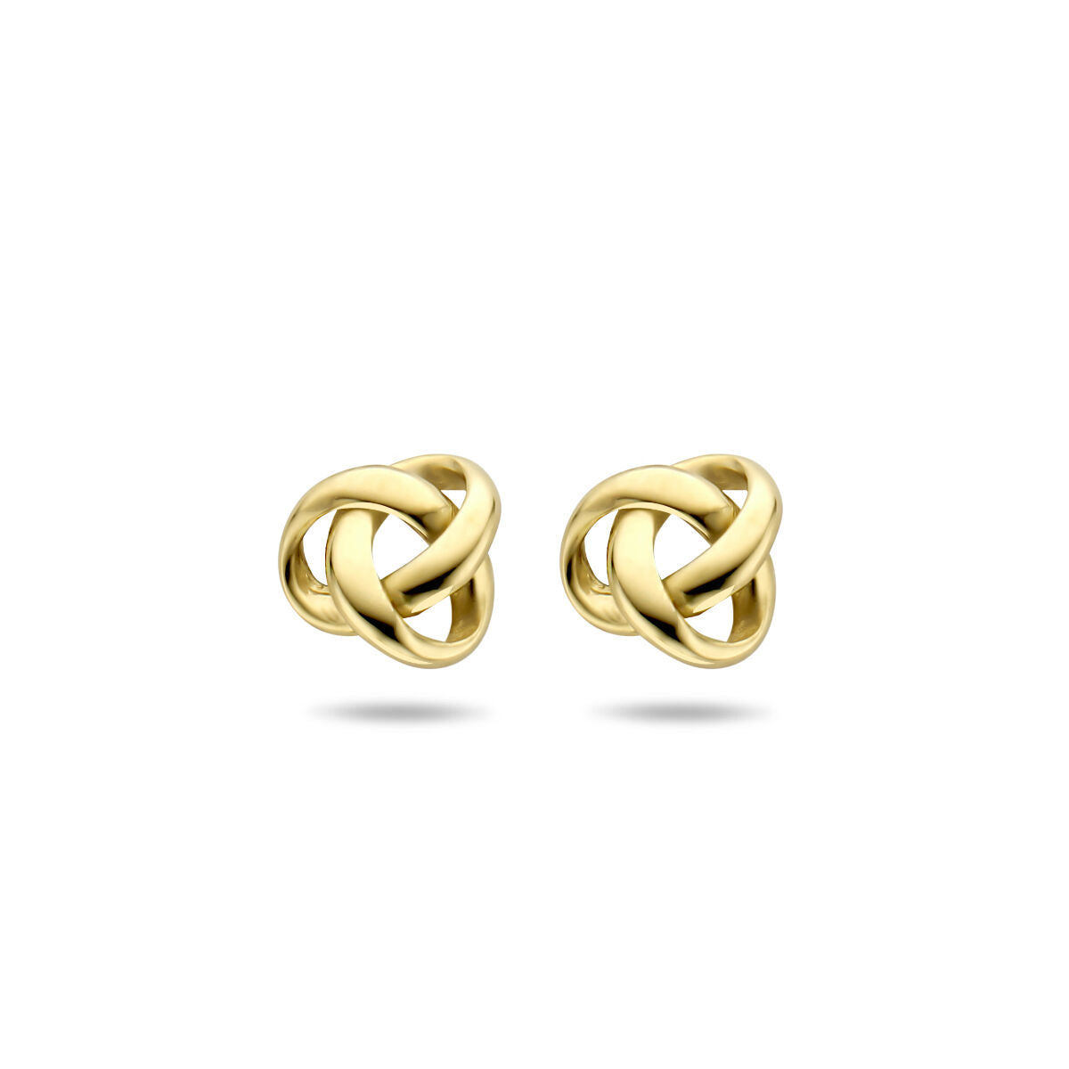 Boucles d'oreilles en or jaune 14 carats en forme de nœud.