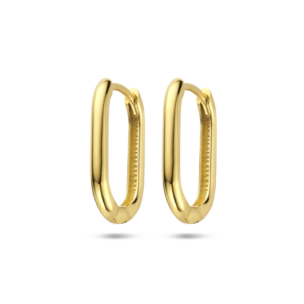 Boucles d'oreilles en or jaune 14K en forme de trombone.