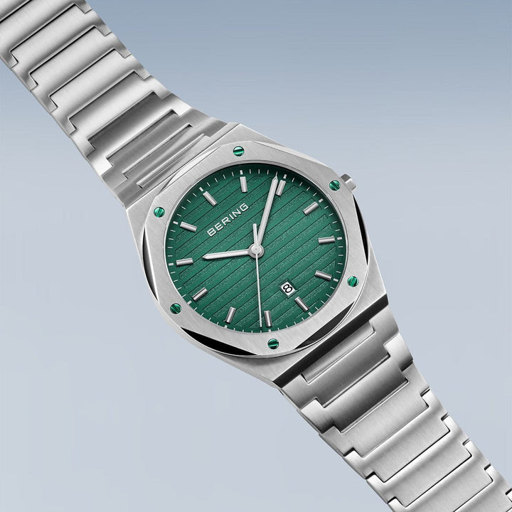 bering heren horloge groene wijzerplaat - 19742-708