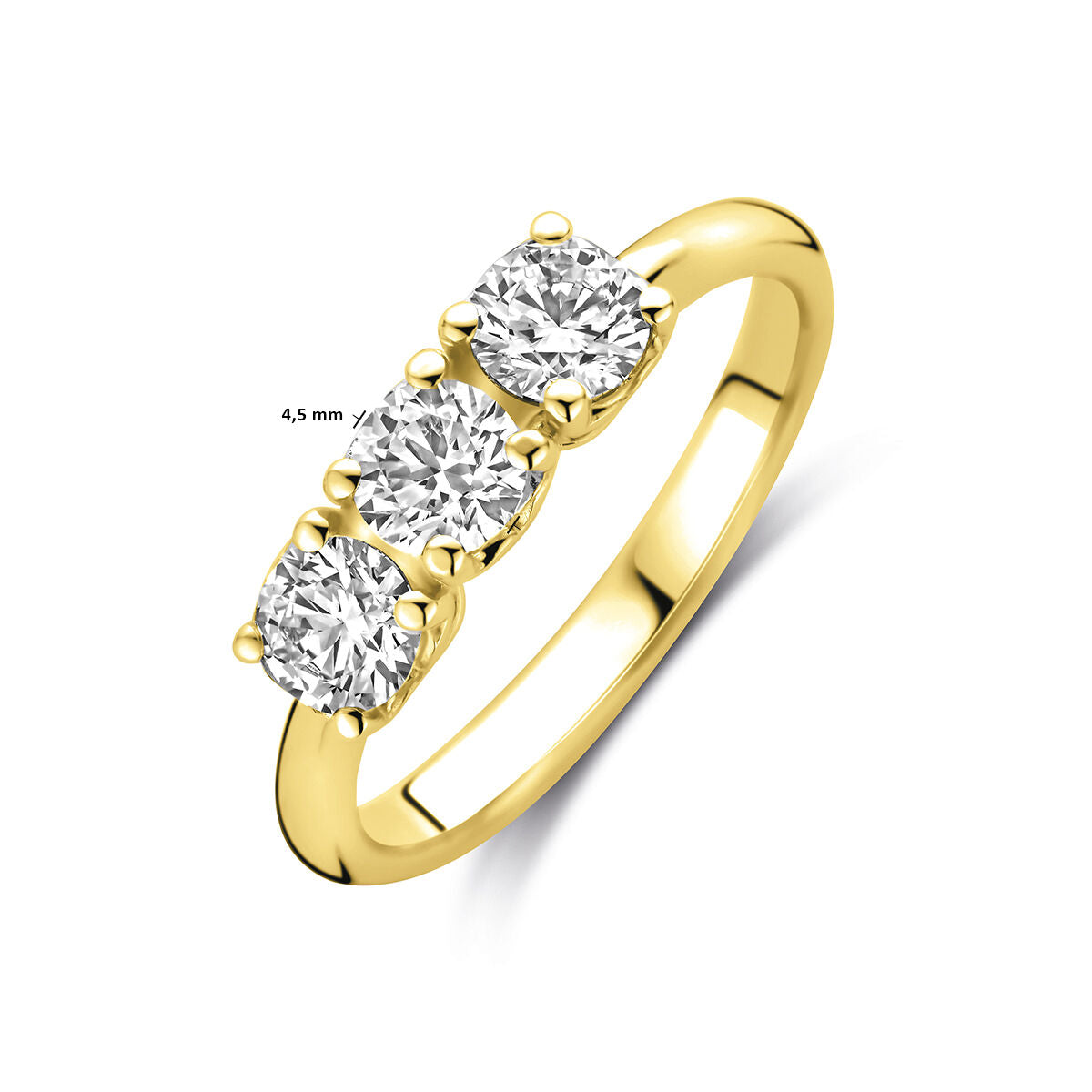 Bague pour femme en or jaune 14k avec diamant de 0,90 ct cultivé en laboratoire