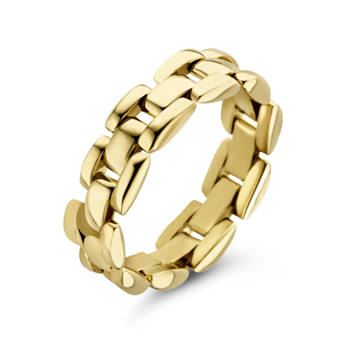 bague en or jaune 14K avec maillons flexibles