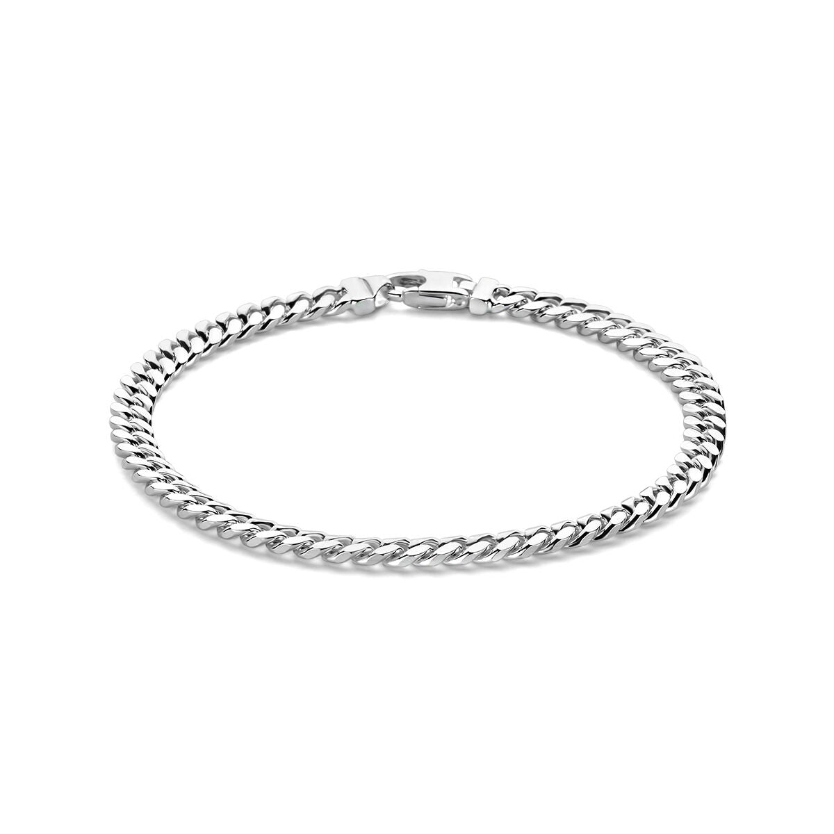 Bracelet gourmette en argent pour homme de 5,0 mm, avec maillons tressés et fermoir sécurisé.