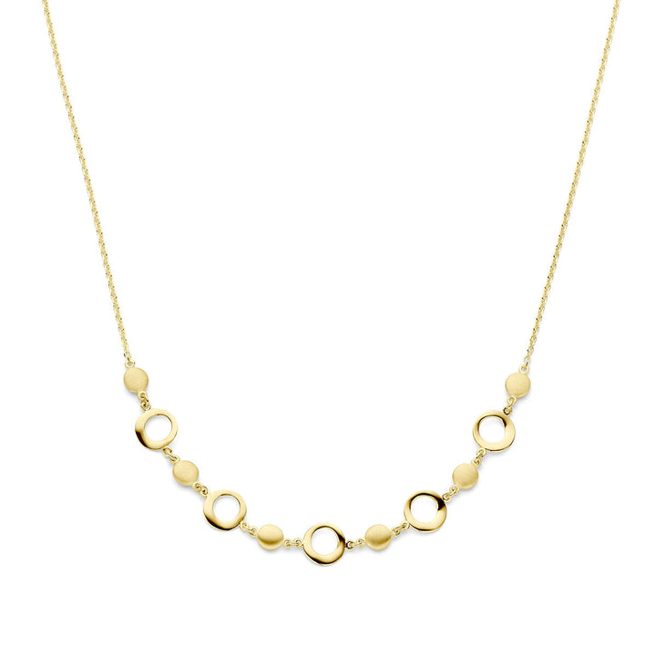 collier 42 + 2 cm poli/mat 14K geelgoud