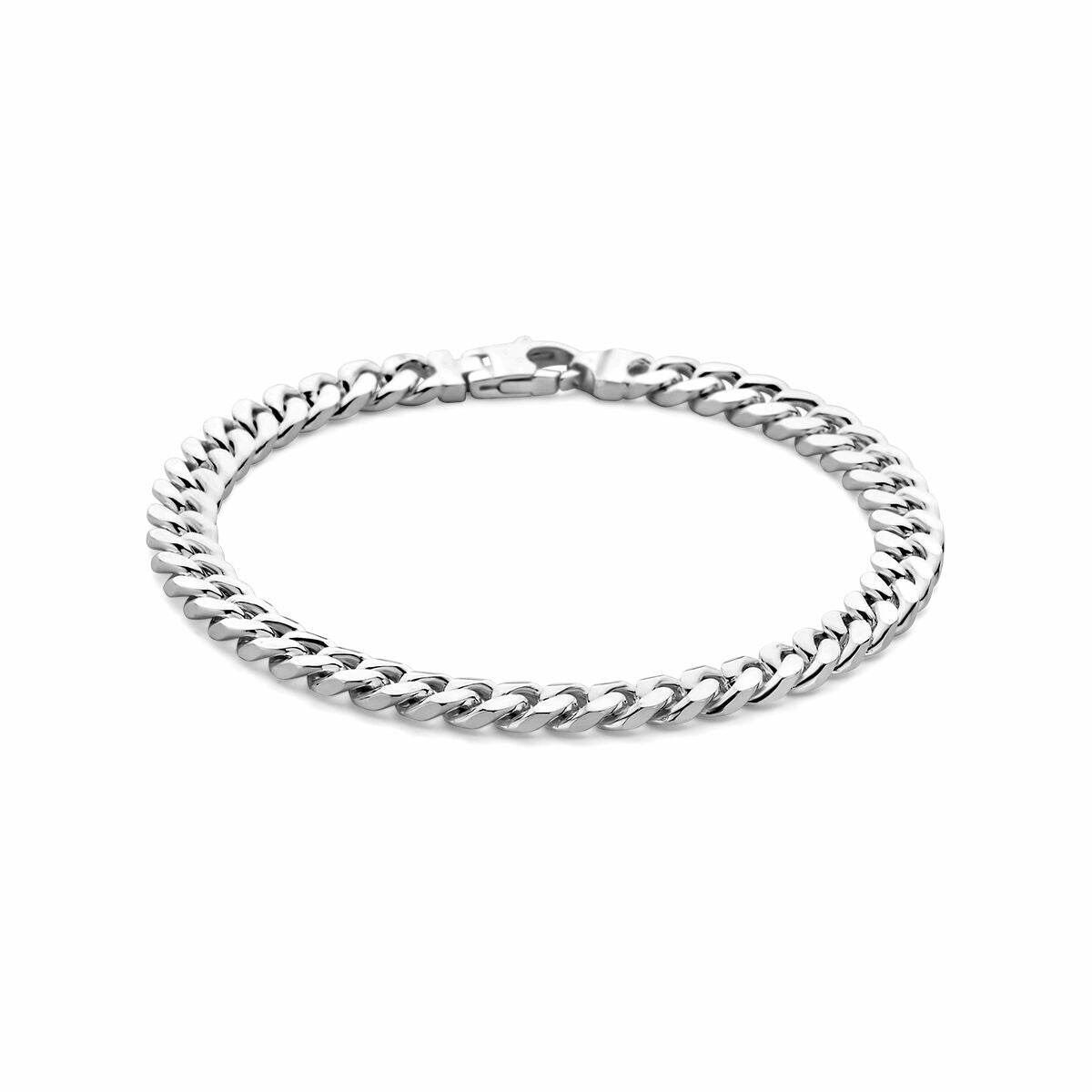 Bracelet gourmette en argent pour homme de 6,6 mm de large.