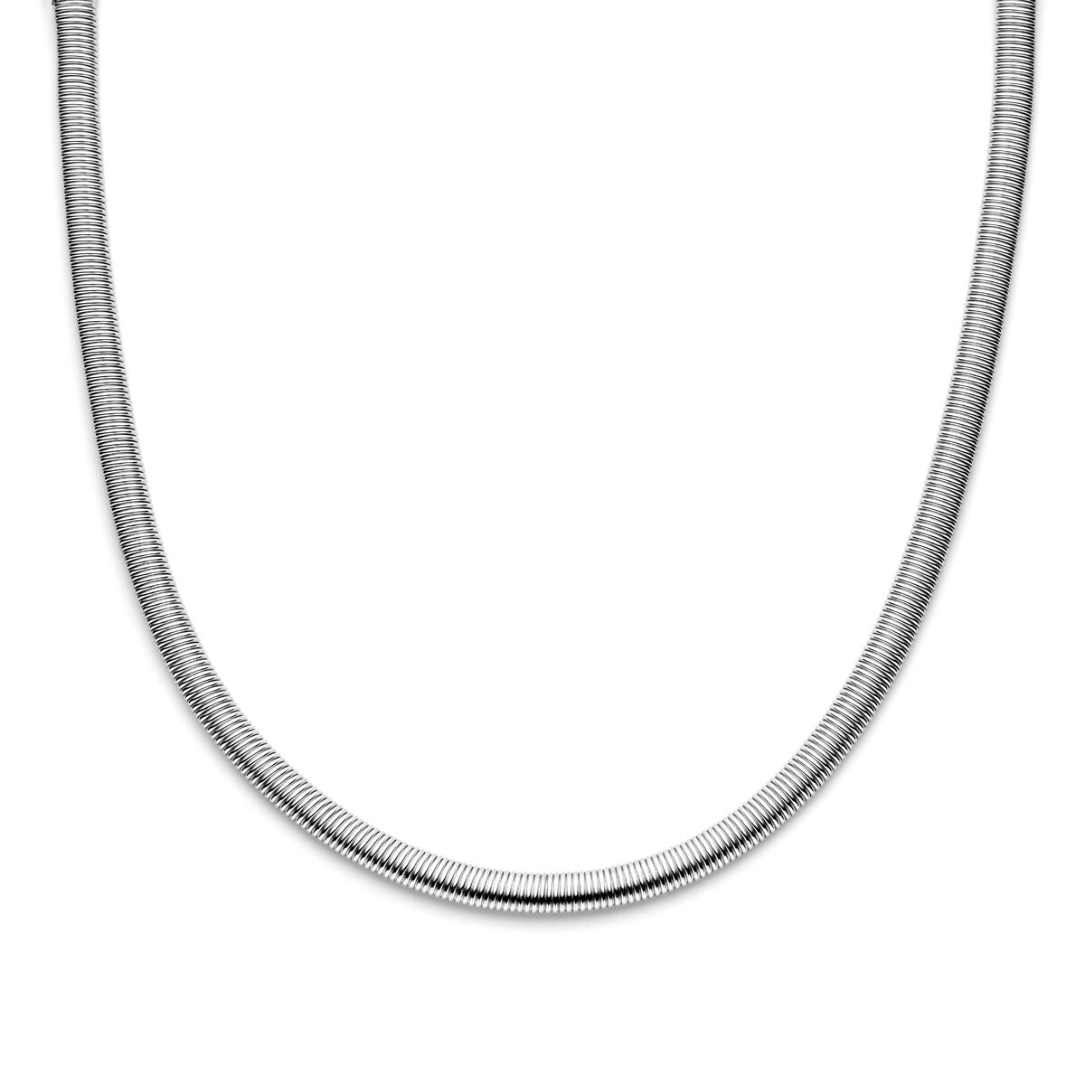 Collier en argent rhodié de 45 cm avec un grand fermoir ressort de 8,0 mm.