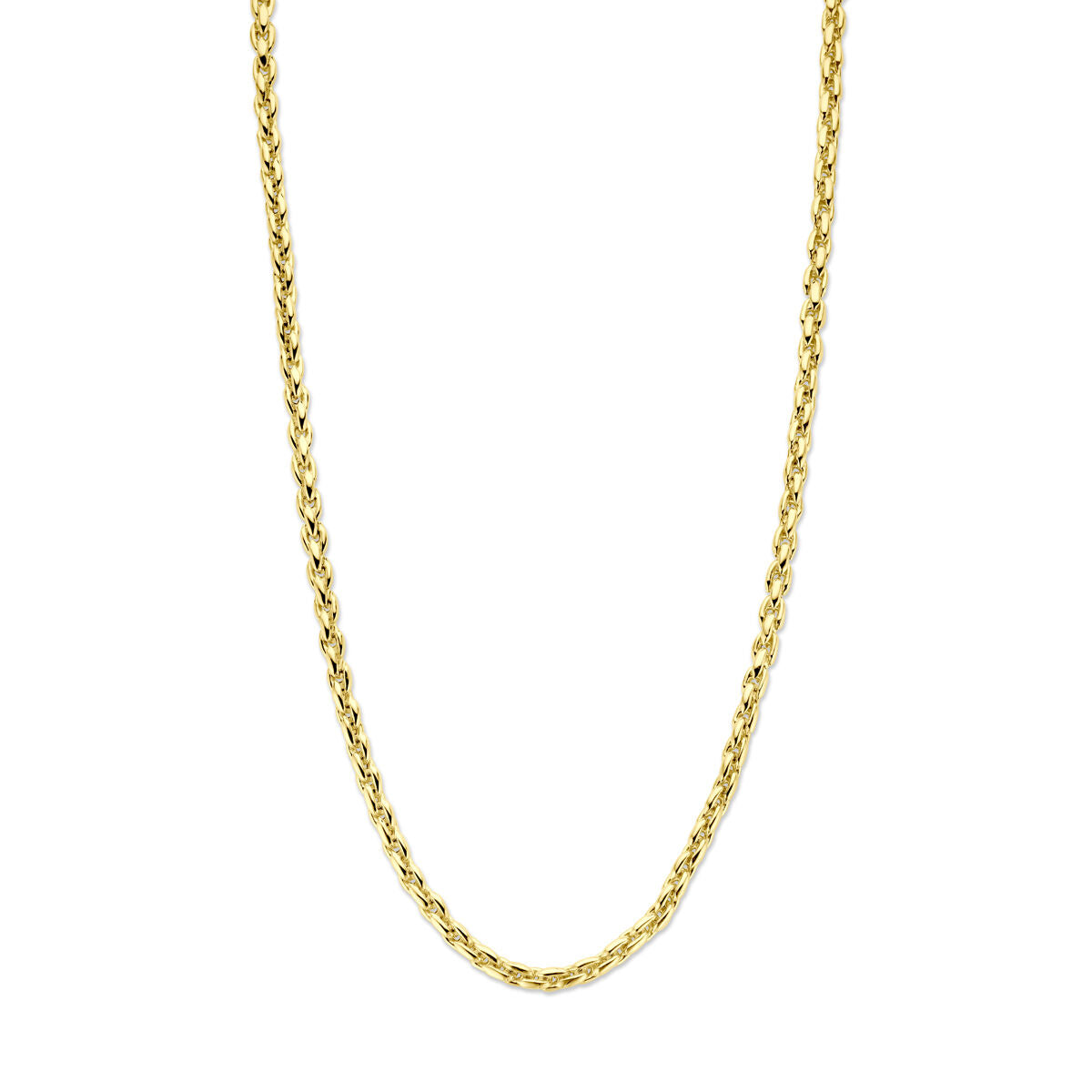 Collier en or jaune 14K avec maillons fantaisie de 4,5 mm, longueur de 45 cm.