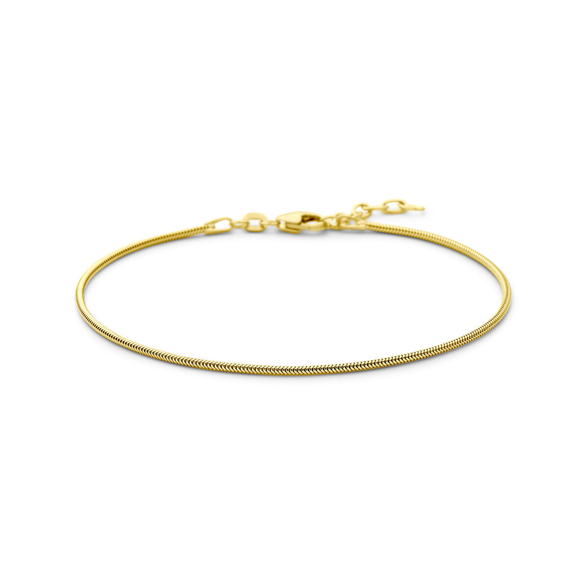 Bracelet en or jaune serpent de 1,2 mm en 14K avec fermoir.