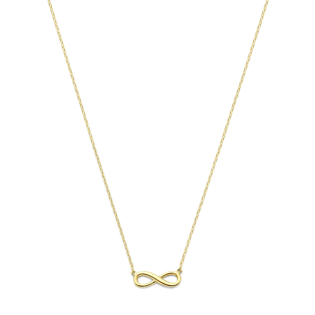 Collier en or jaune 14K avec un pendentif infini, longueur de 41 + 2 cm.