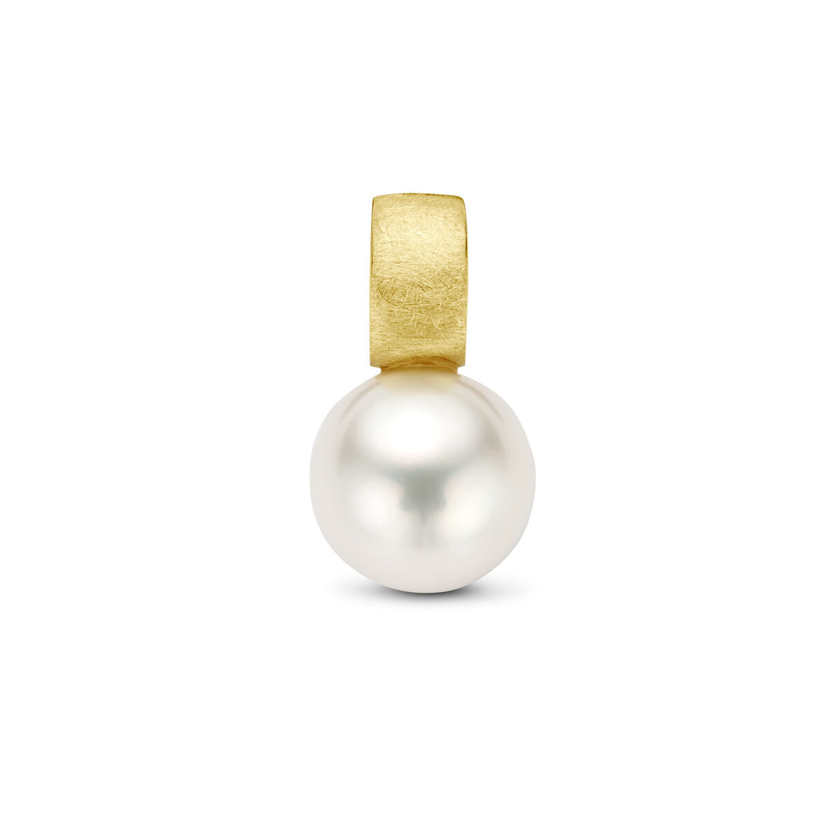 pendentif en perle avec finition mate en or jaune 14K.