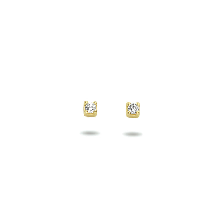 oorknoppen zirkonia 14K geelgoud