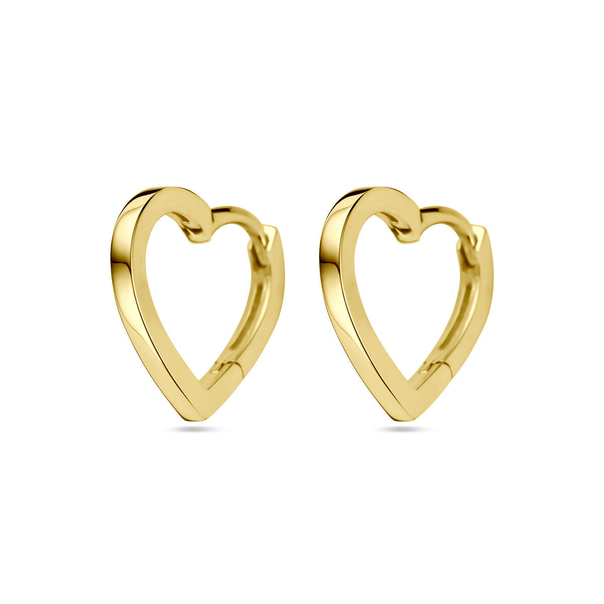 créoles en forme de cœur en or jaune 14K