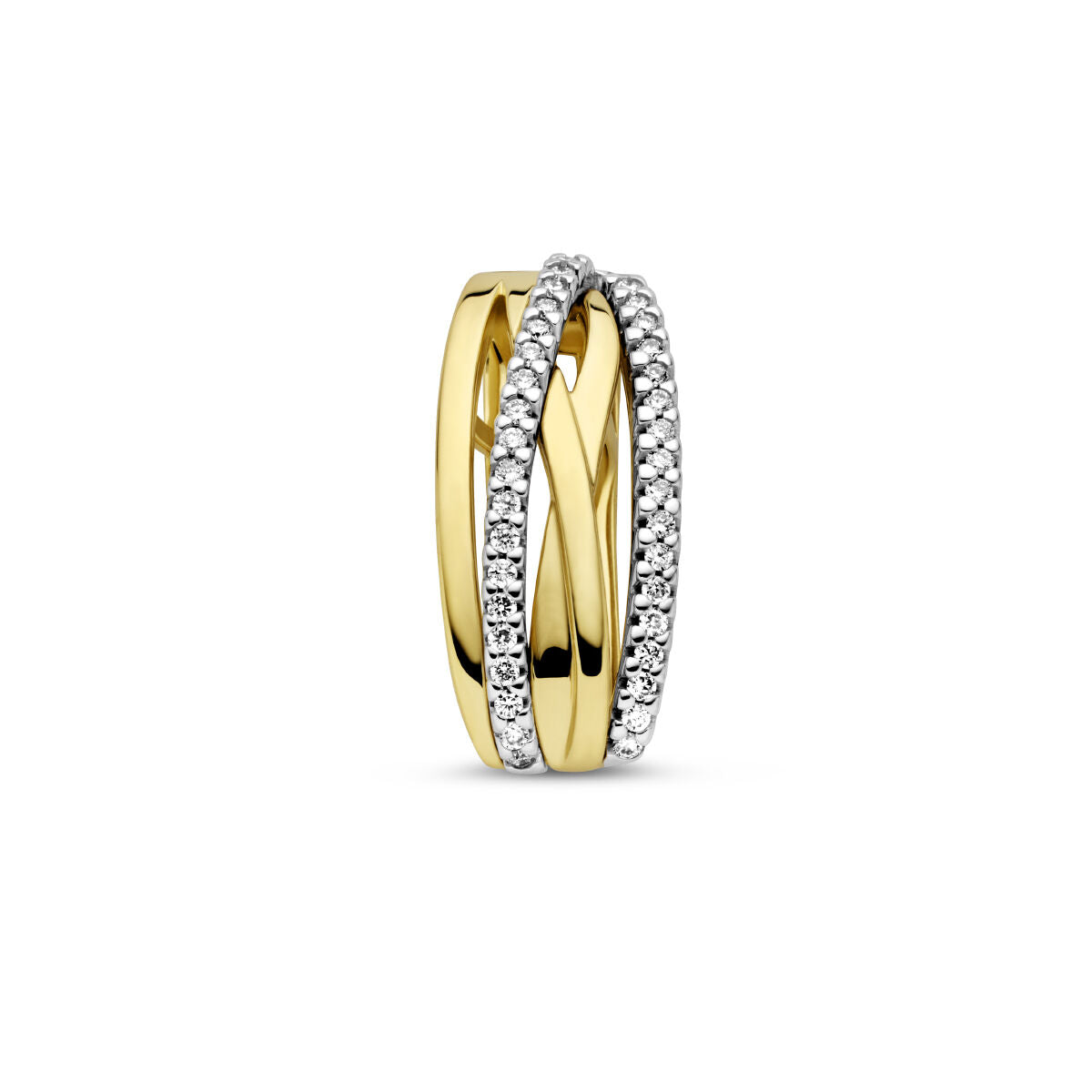 Pendentif en or bicolore jaune et blanc avec diamants de 0,17 ct.