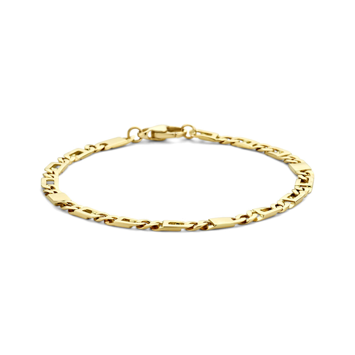 Bracelet en or 14K avec maillons en œil de faucon de 4,7 mm.