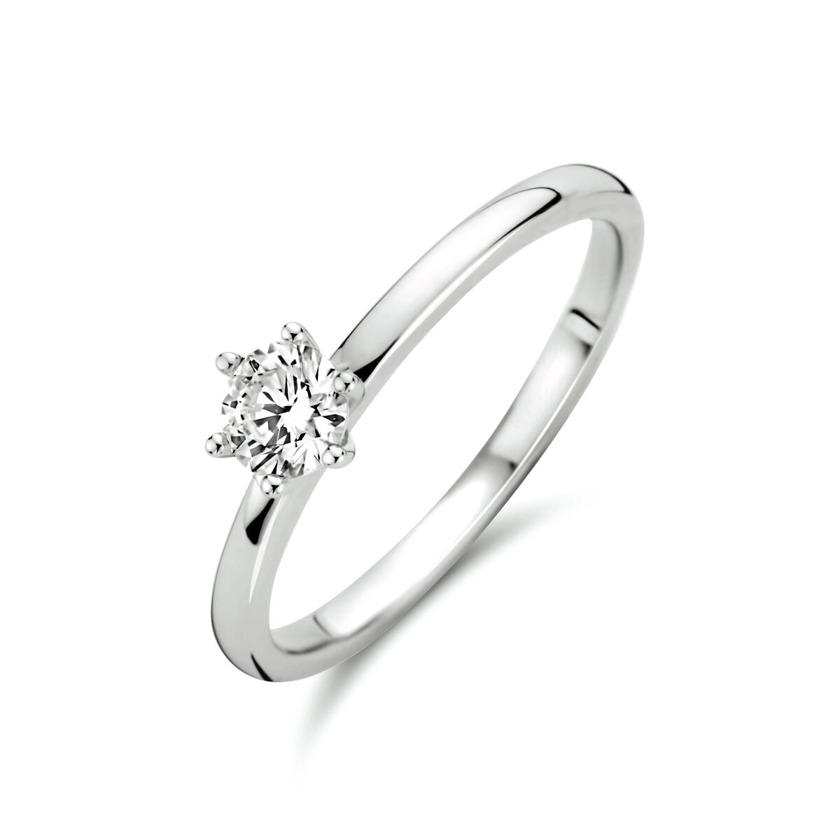 Bague en or blanc 14K avec un diamant de 0,25 ct, serti en solitaire.