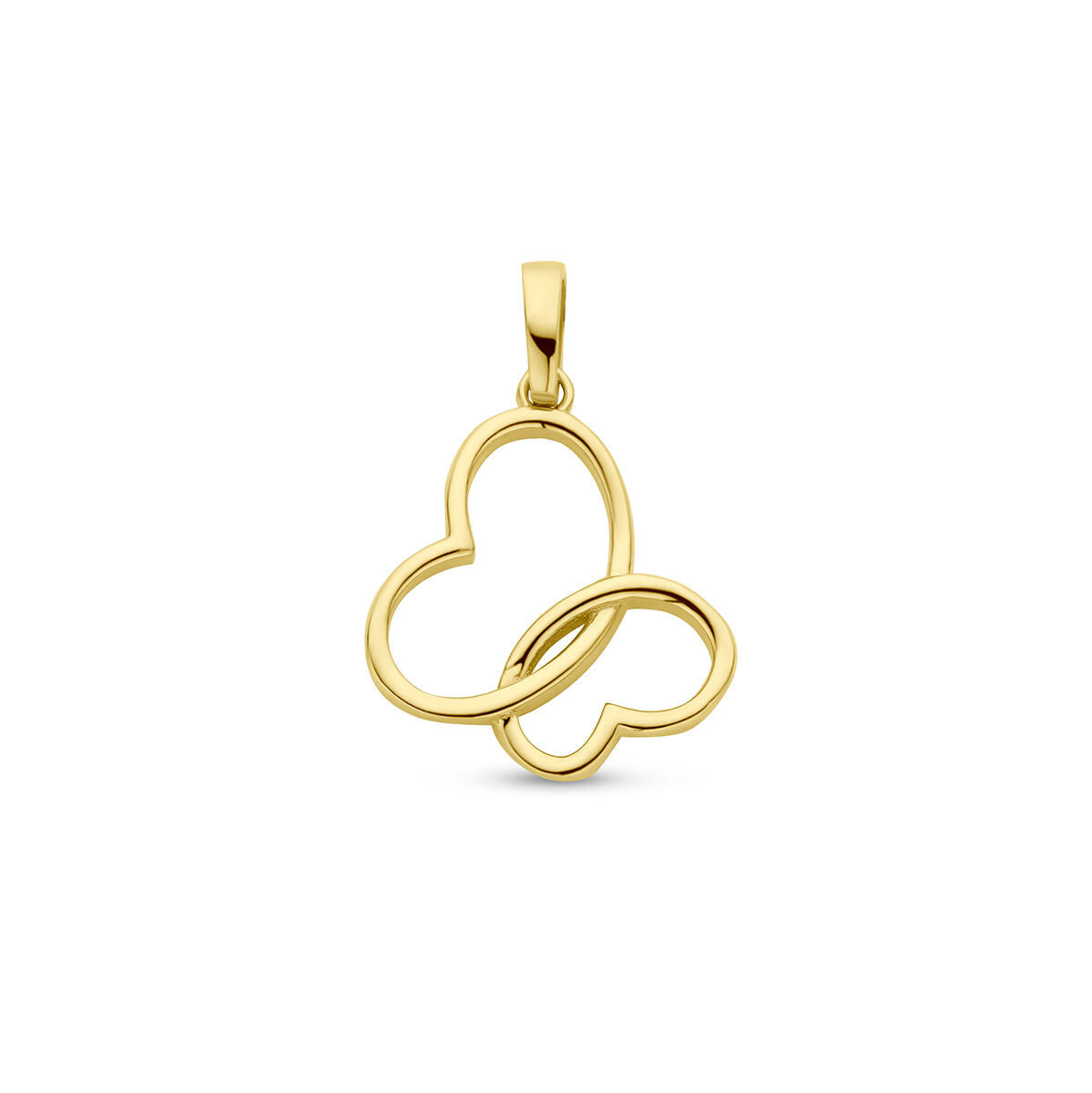pendentif en or jaune 14K en forme de papillon.
