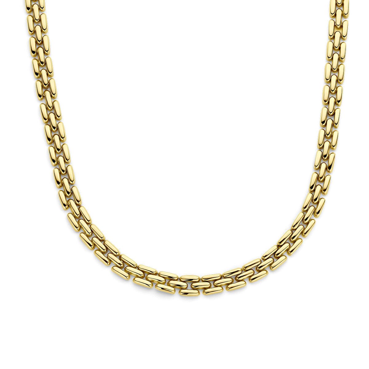 Collier en or jaune 14K de 6,5 mm et 44 cm, avec maillons en forme de panthère.