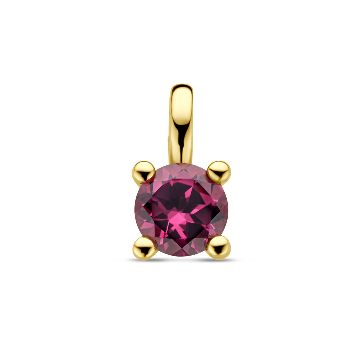 pendentif en rhodolite rose avec monture en or jaune 14K.