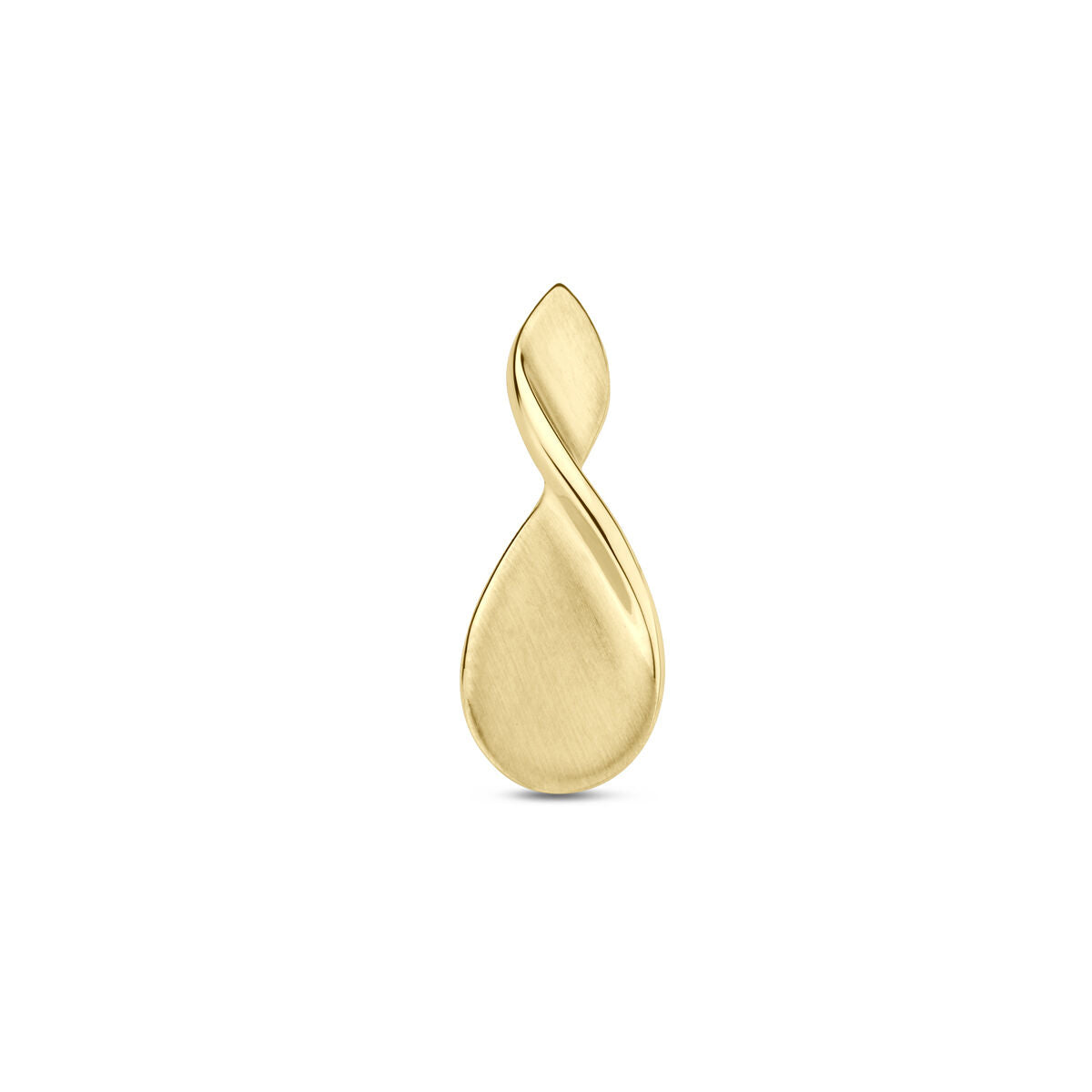 pendentif en or jaune 14K poli et mat en forme de goutte.