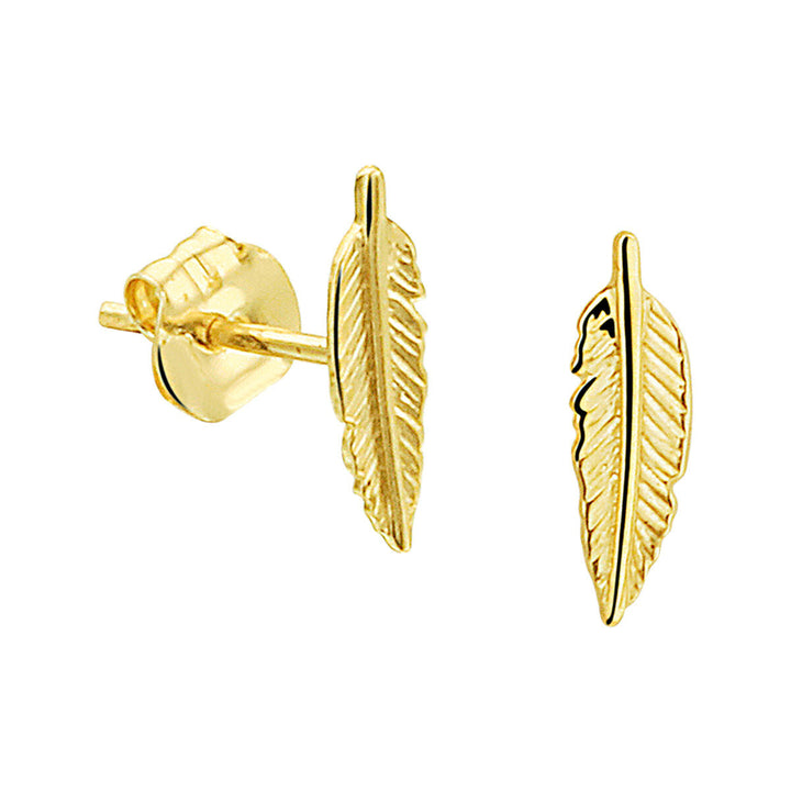 oorknoppen veer 14K geelgoud