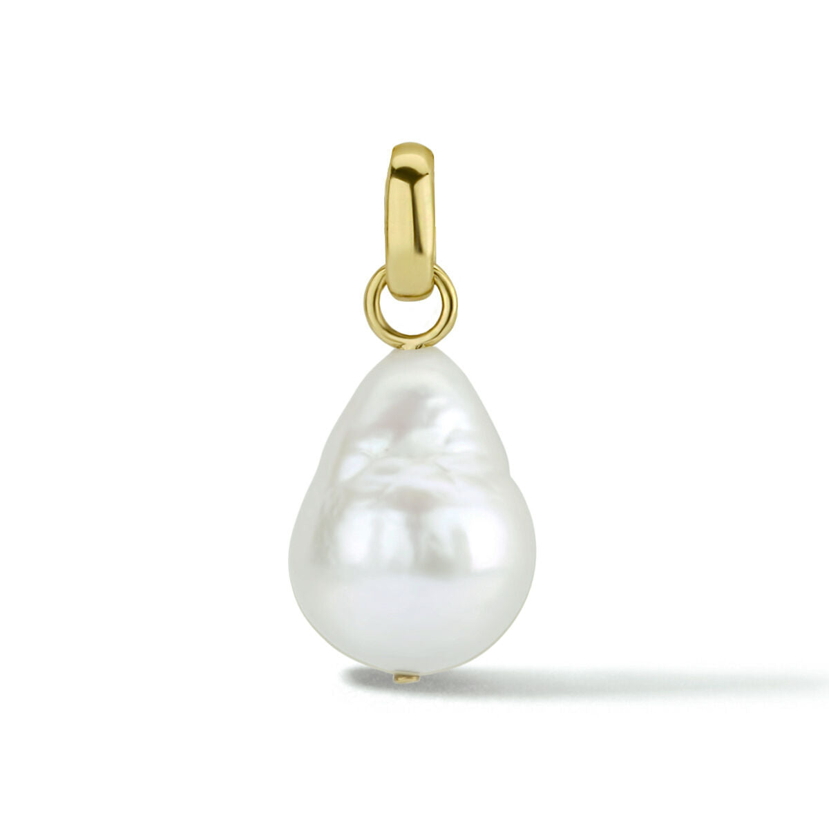 pendentif en perle en or jaune 14K en forme de goutte.