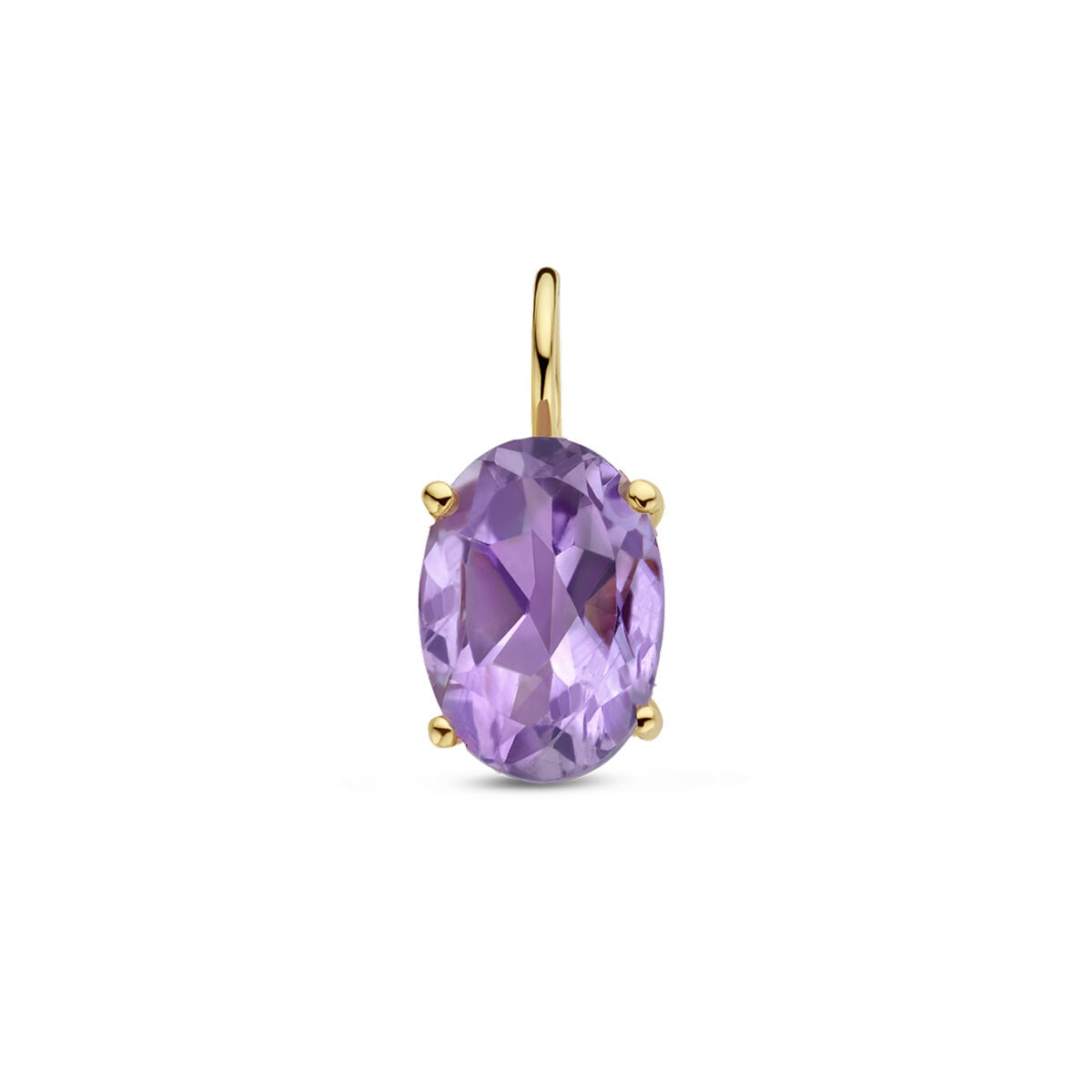 pendentif en améthyste ovale monté sur or jaune 14 carats.