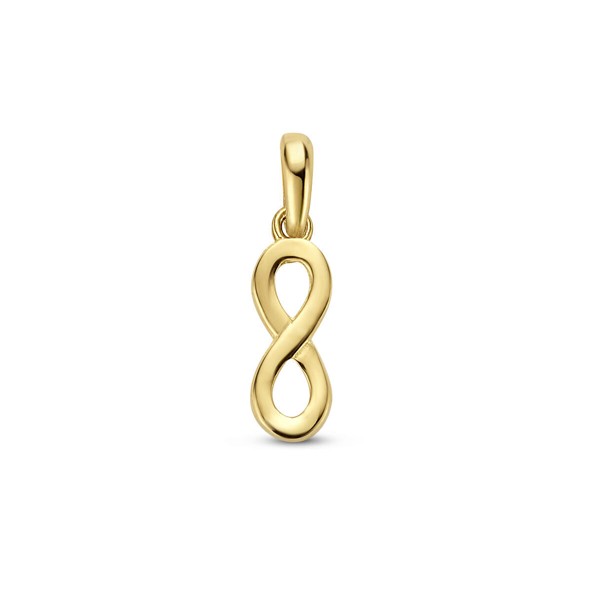 pendentif infini en or jaune 14 carats.