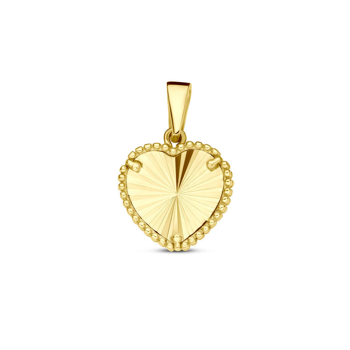 hanger hart gediamanteerd 14K geelgoud