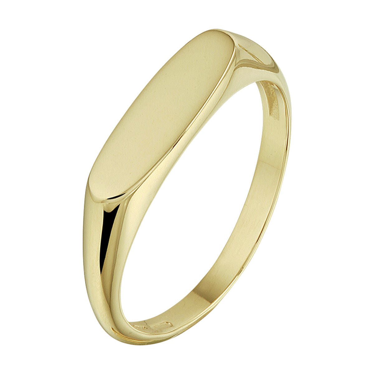 bague en or jaune 14K avec surface lisse et arrondie