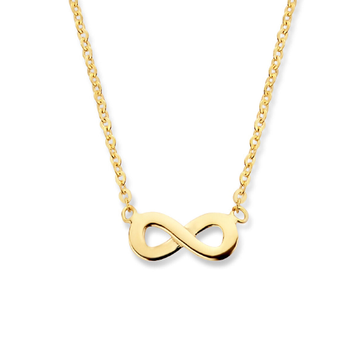 Collier en or jaune 14K avec un pendentif infini brillant.
