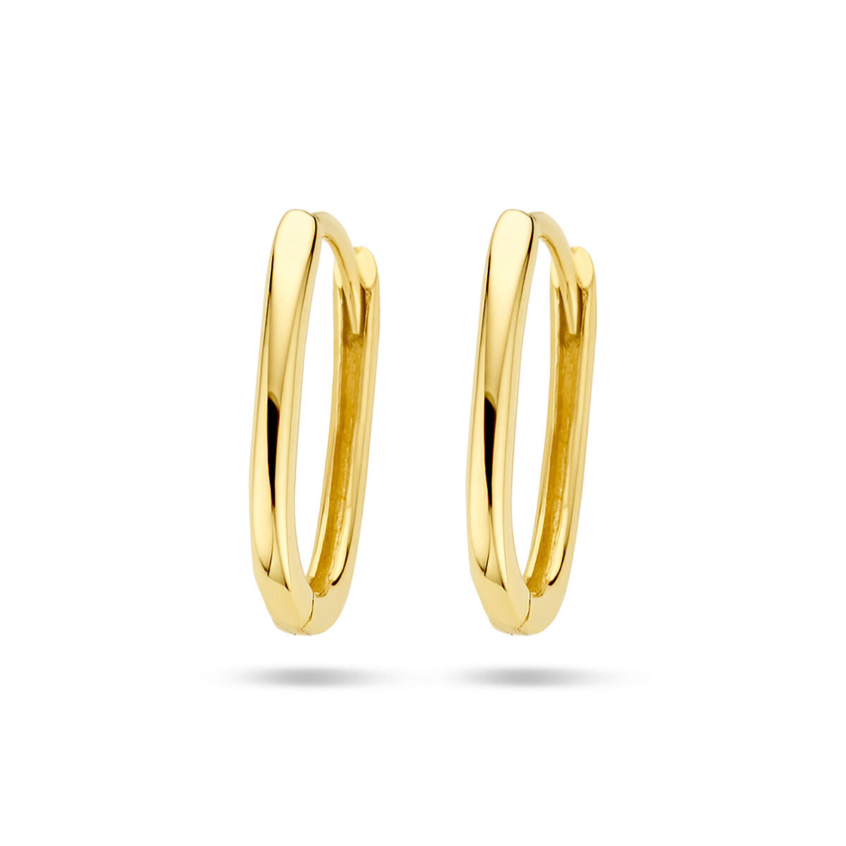 Boucles d'oreilles en or jaune 14K de forme paperclip.