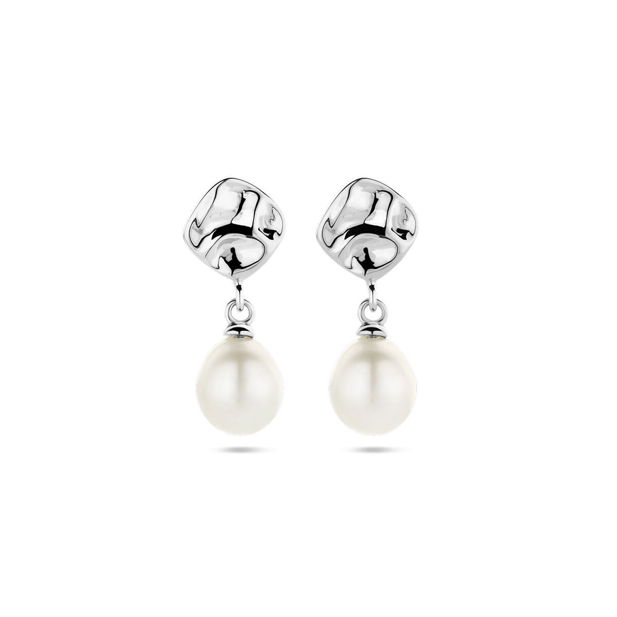 oorhangers parel zilver gerhodineerd