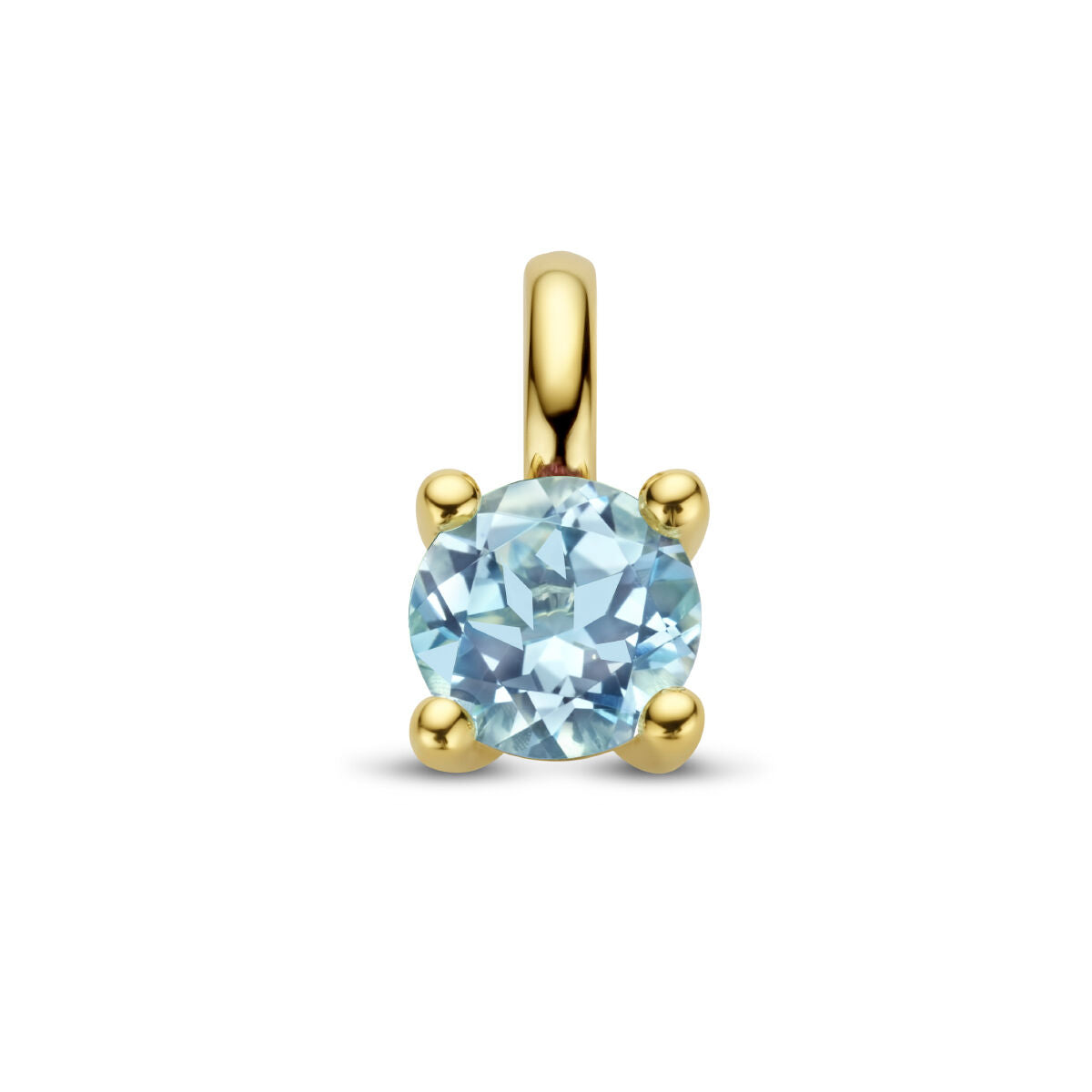 pendentif en topaze bleue sertie sur or jaune 14K.