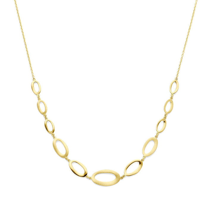 collier 42 + 2 cm poli/mat 14K geelgoud