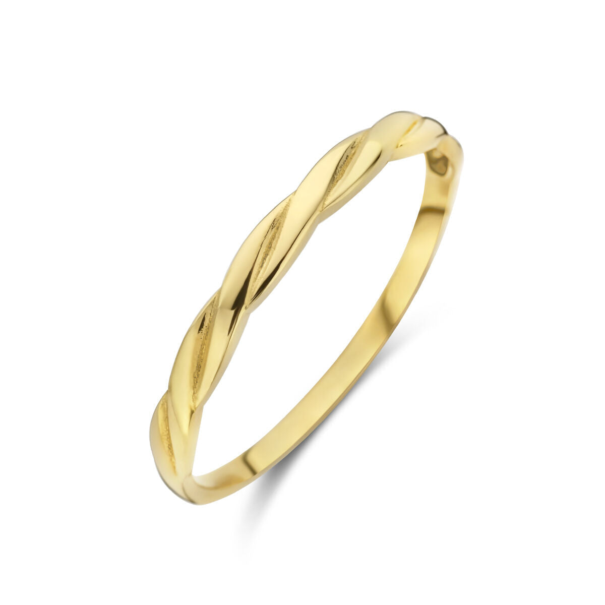 Bague torsadée en or jaune 14 carats.