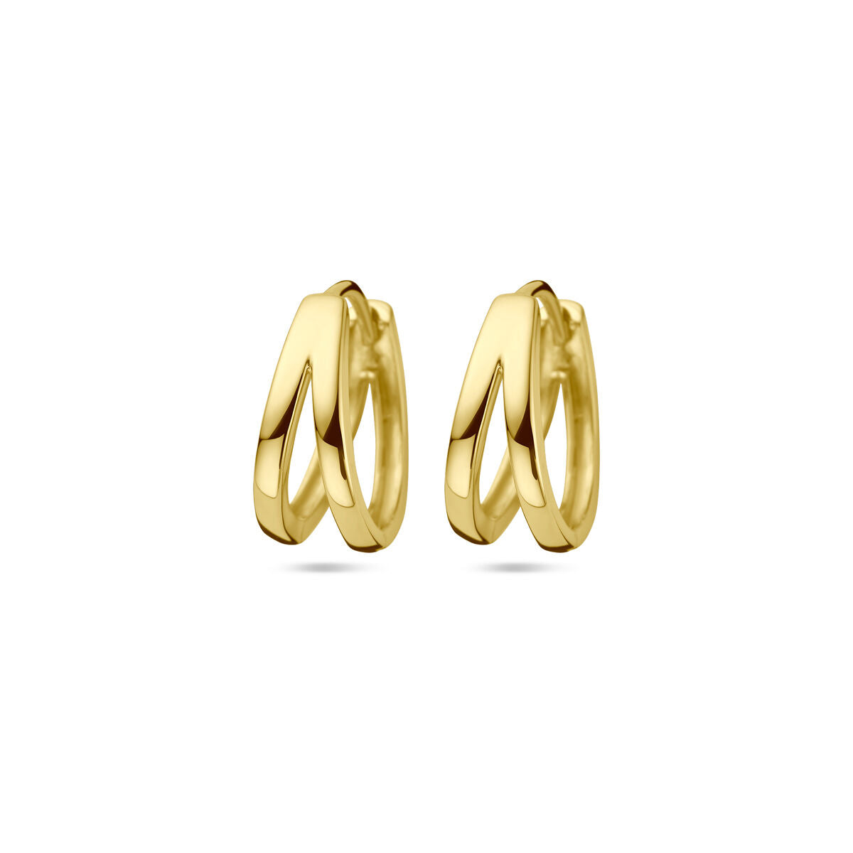 Boucles d'oreilles en or jaune 14K avec un design en forme de V.