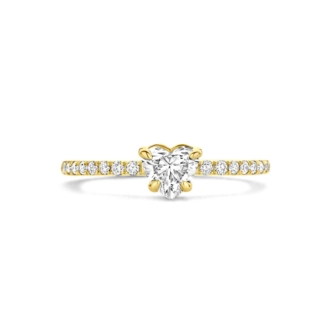 ring lab grown diamant 0.665ct h si 14K geelgoud
