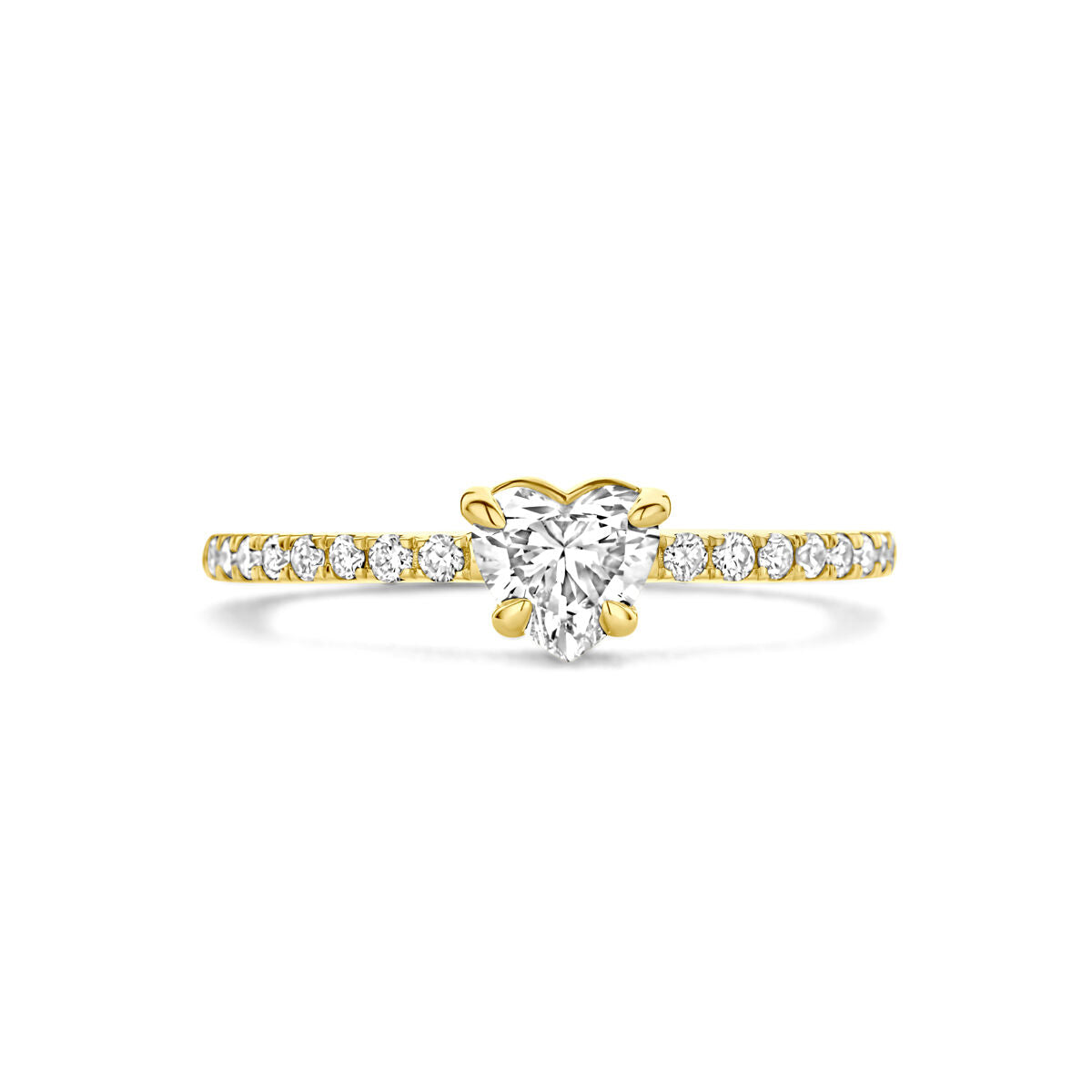 bague diamant lab grown 0.665ct h si or jaune 14K