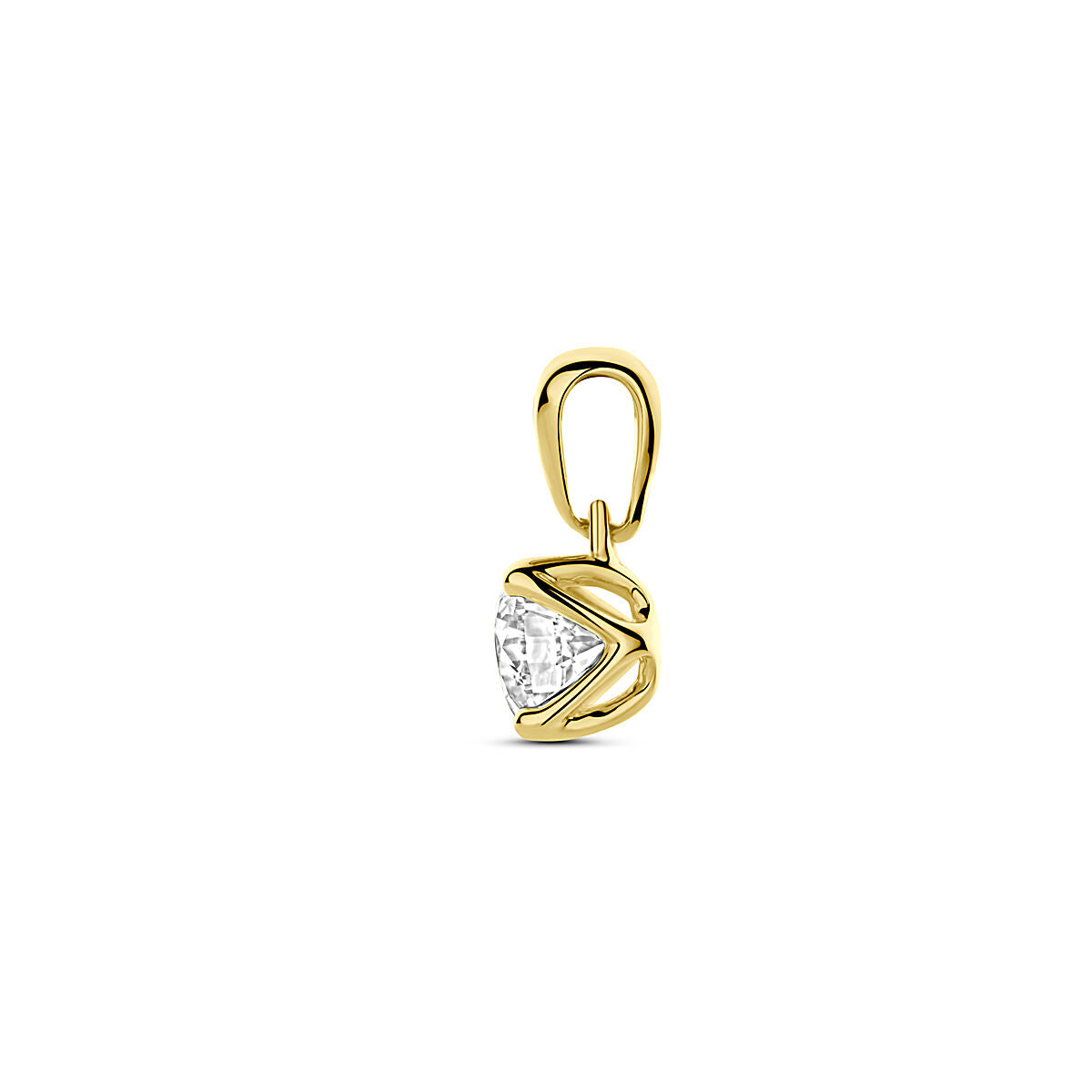 pendentif diamant lab grown 0.50ct h si 10 mm or jaune 14K