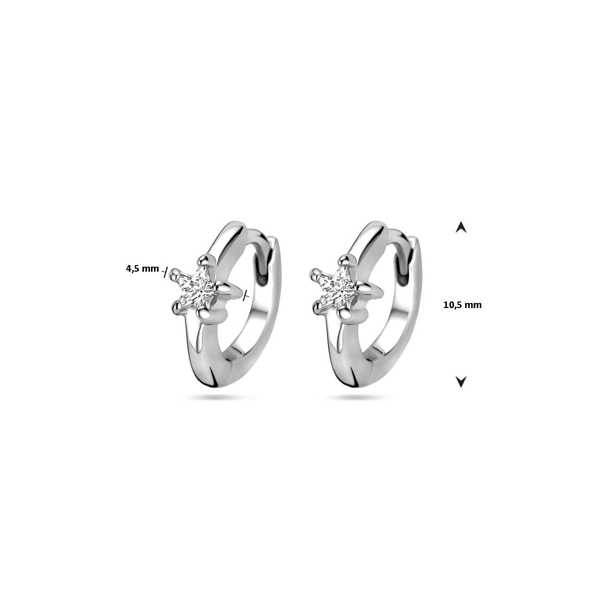 créoles zircone 10,5 mm argent rhodié