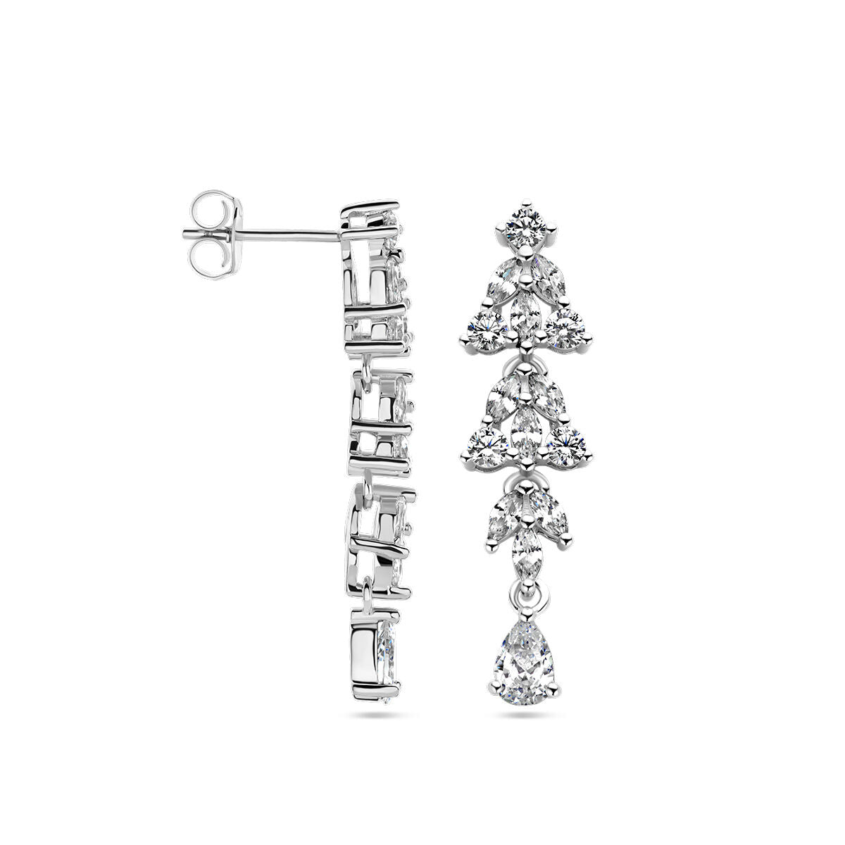 boucles d'oreilles zircone argent rhodié