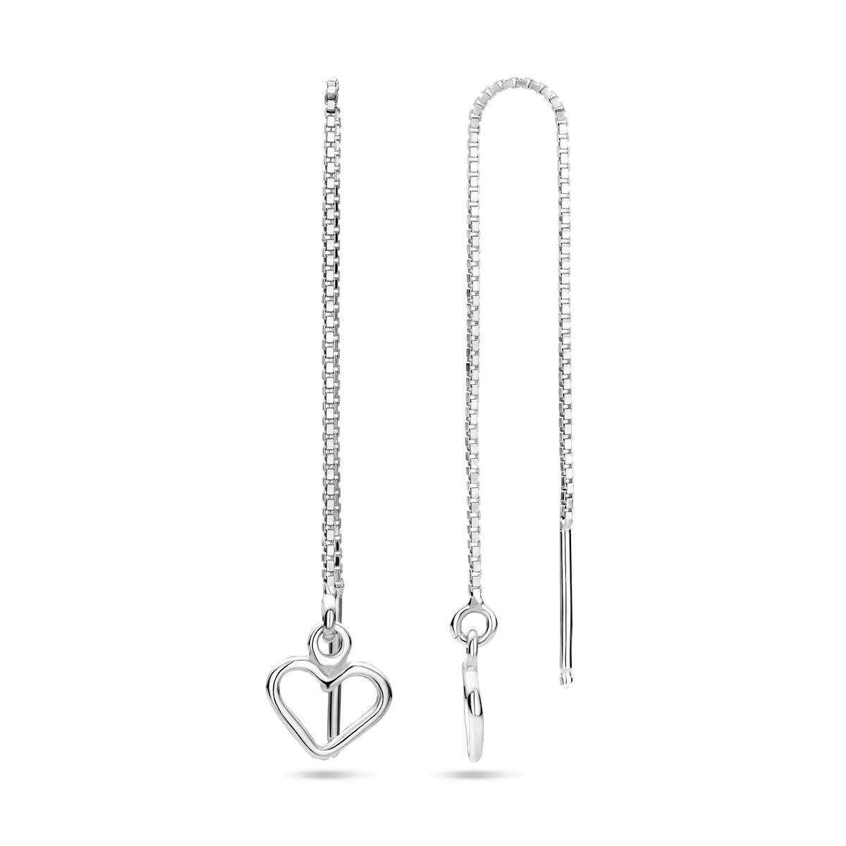 boucles d'oreilles cœur argent rhodié