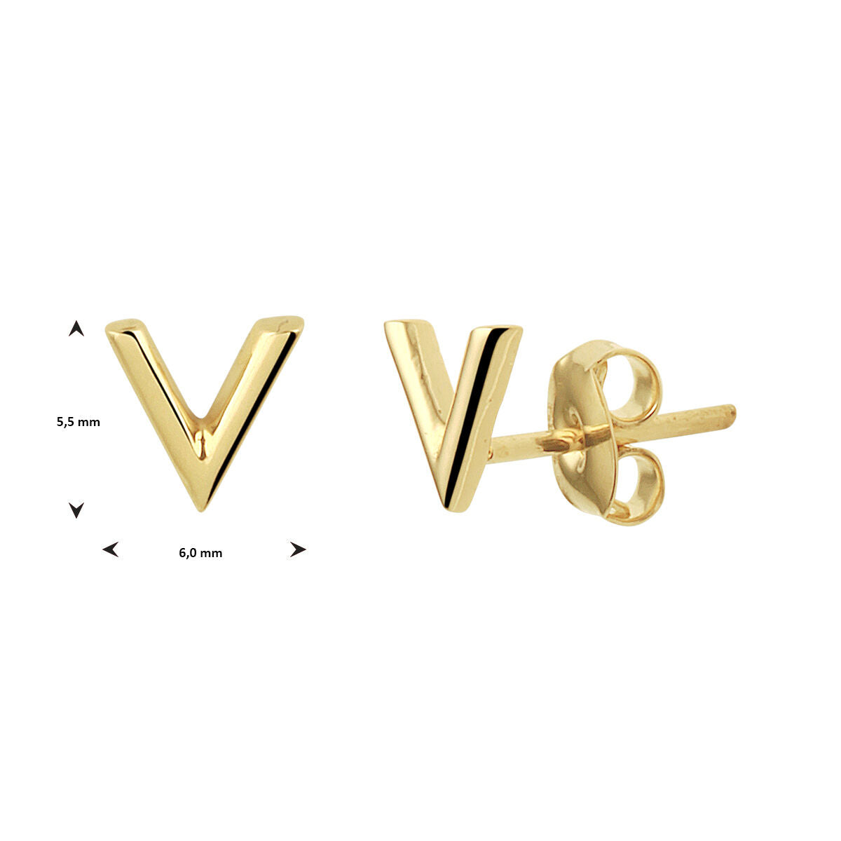 puces d'oreilles en or jaune 14K